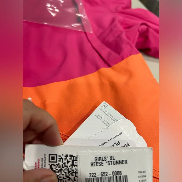 Obermeyer Girls XL Reese Insulated Snow Jacket Ski Snowboard NWT Pink Orange - Picture 7 of 16